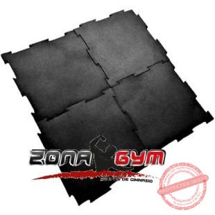 Piso Puzzle de Caucho Negro | 10-20mm | ZonaGym